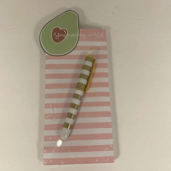 Lady Jayne Ltd Avocado & Striped Notepad & Pen Set - Picture 2 of 5